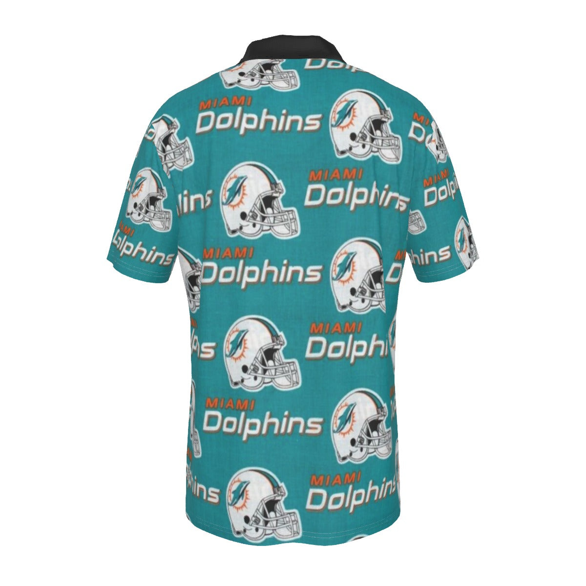 Miami Football Game Day All-Over Print Men's Lapel Zip Short Sleeve POLO
