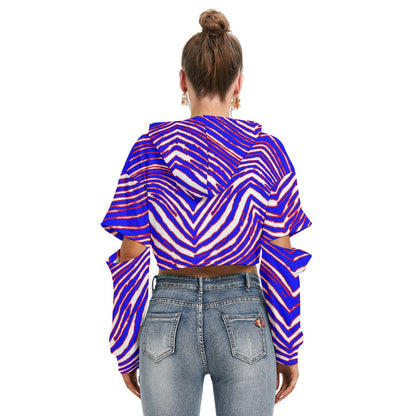 Buffalo Bills Zubaz Women's Heavy Fleece Hoodie With Hollow Out Sleeve