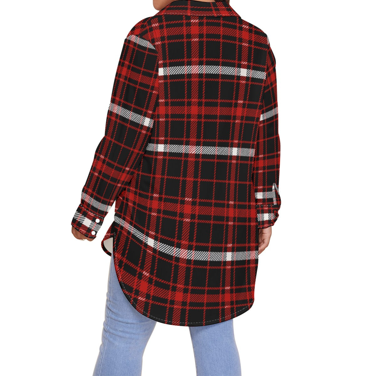 Nebraska Tartan Plaid Cornhuskers Women's Shirt With Long Sleeve(Plus Size)