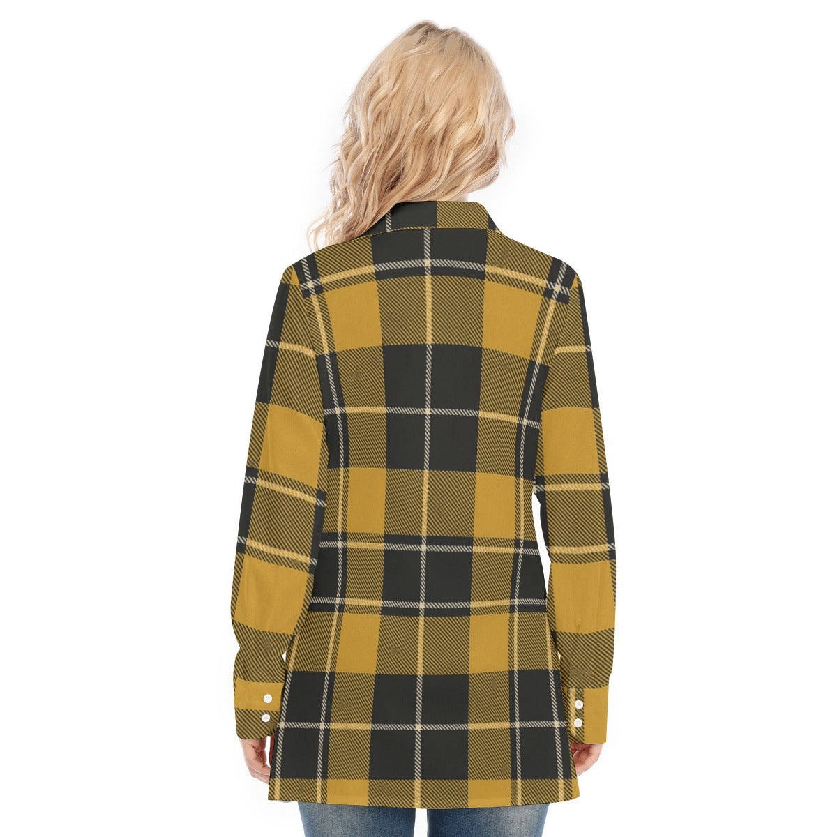Georgia Yellow Jackets Tartan Plaid  Women's Long Shirt