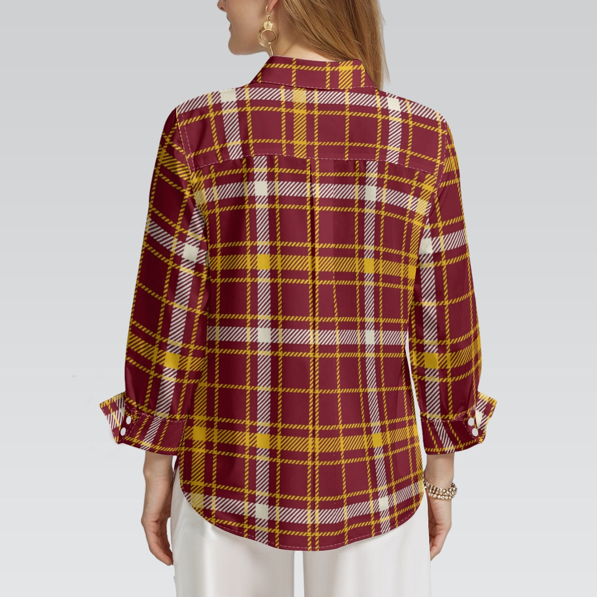 Minnesota Tartan Plaid Golden Gophers Women's 3/4 Sleeve Shirt