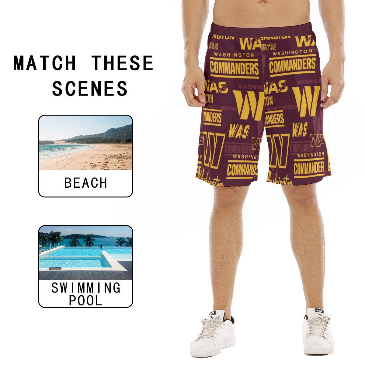 Washington Commanders Men's Flat Shorts