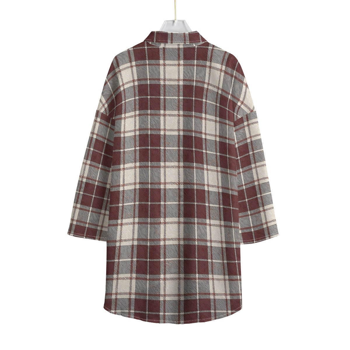 Oklahoma Tartan Plaid Sooners Women's Chiffon Shirt With Elbow Sleeve