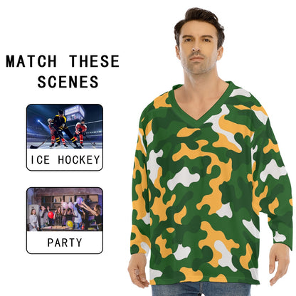 Green Bay Football Game Day All-Over Print Men's V-neck Ice Hockey Jersey