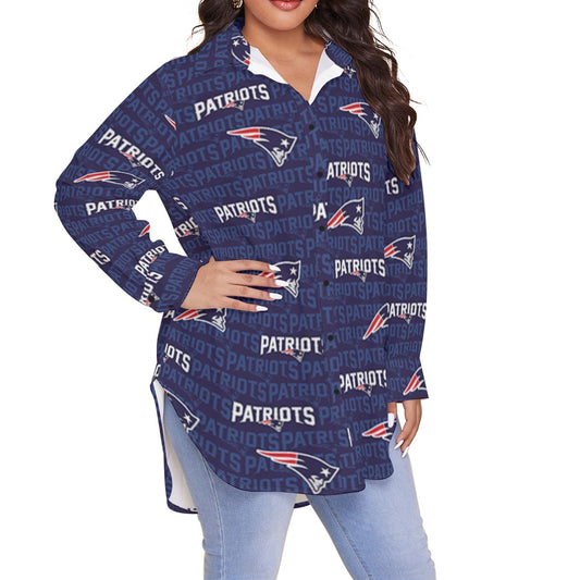 New England Football Game Day All-Over Print Women's Shirt With Long Sleeve(Plus Size)