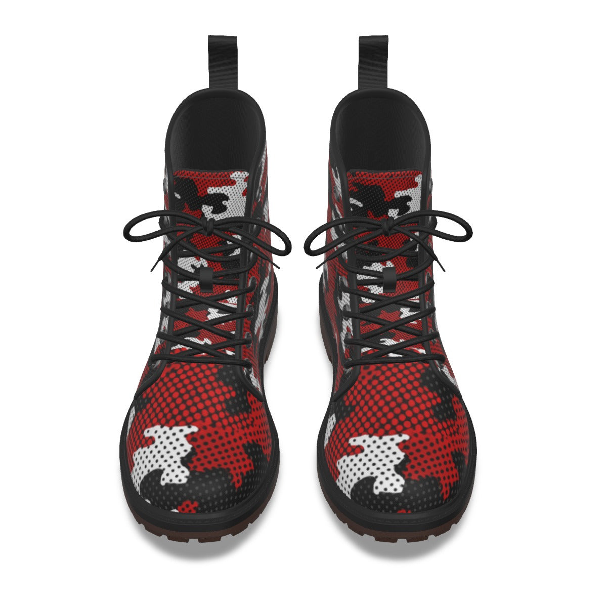 Urban Legend Cincinnati Red and Black Camo Martin Short Boots – Fierce Bearcats-Inspired Streetwear