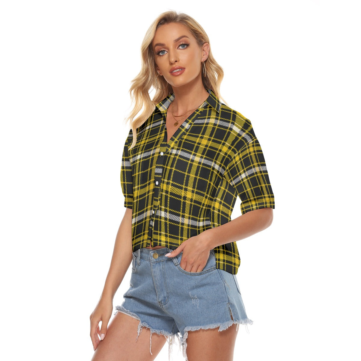 Missouri Tartan Plaid Tigers Women's V-neck Shirts