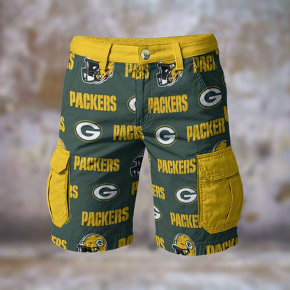 Green Bay Football Game Day All-Over Print Men's Cargo Shorts