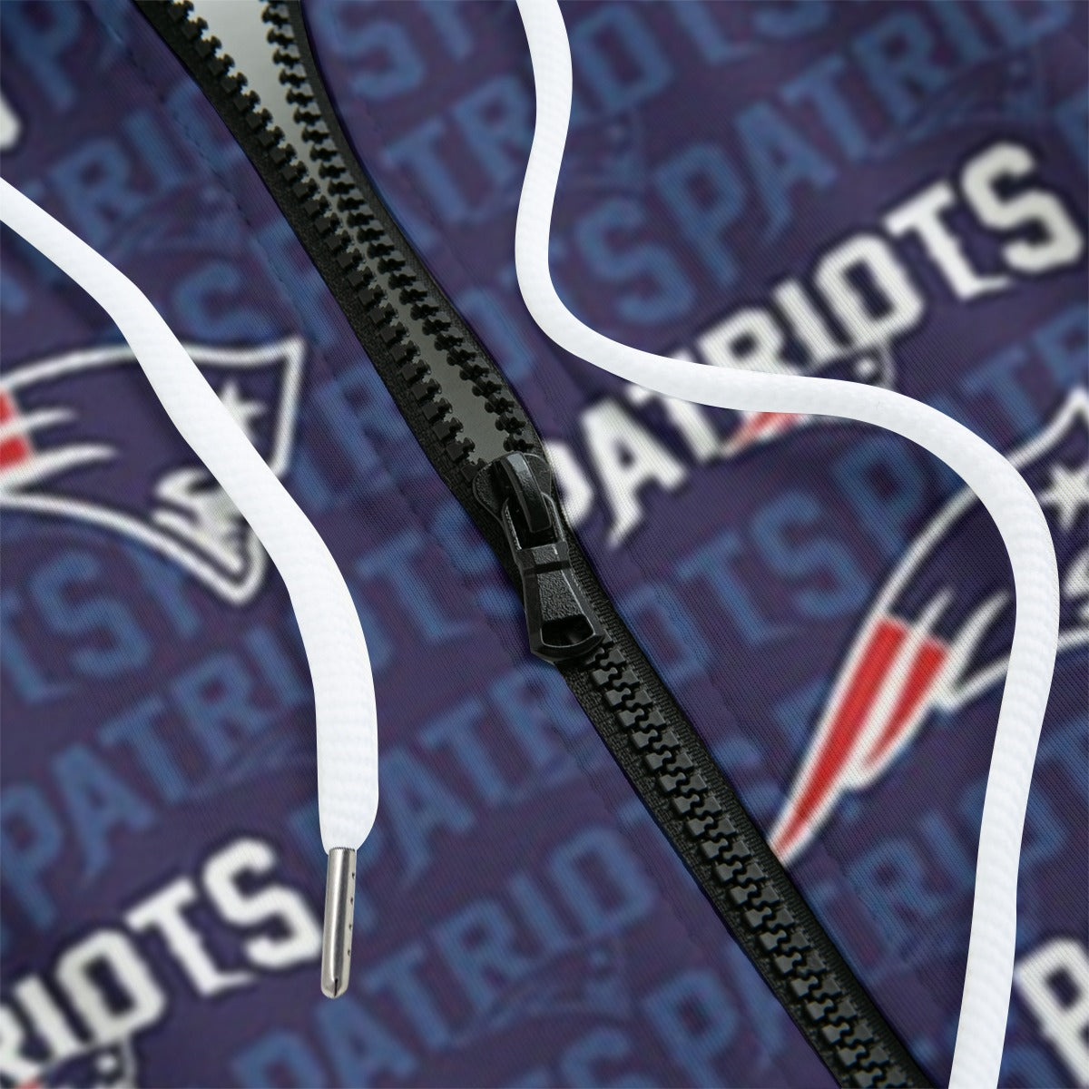 New England Football Game Day All-Over Print Zip Up Hoodie With Pocket | Interlock