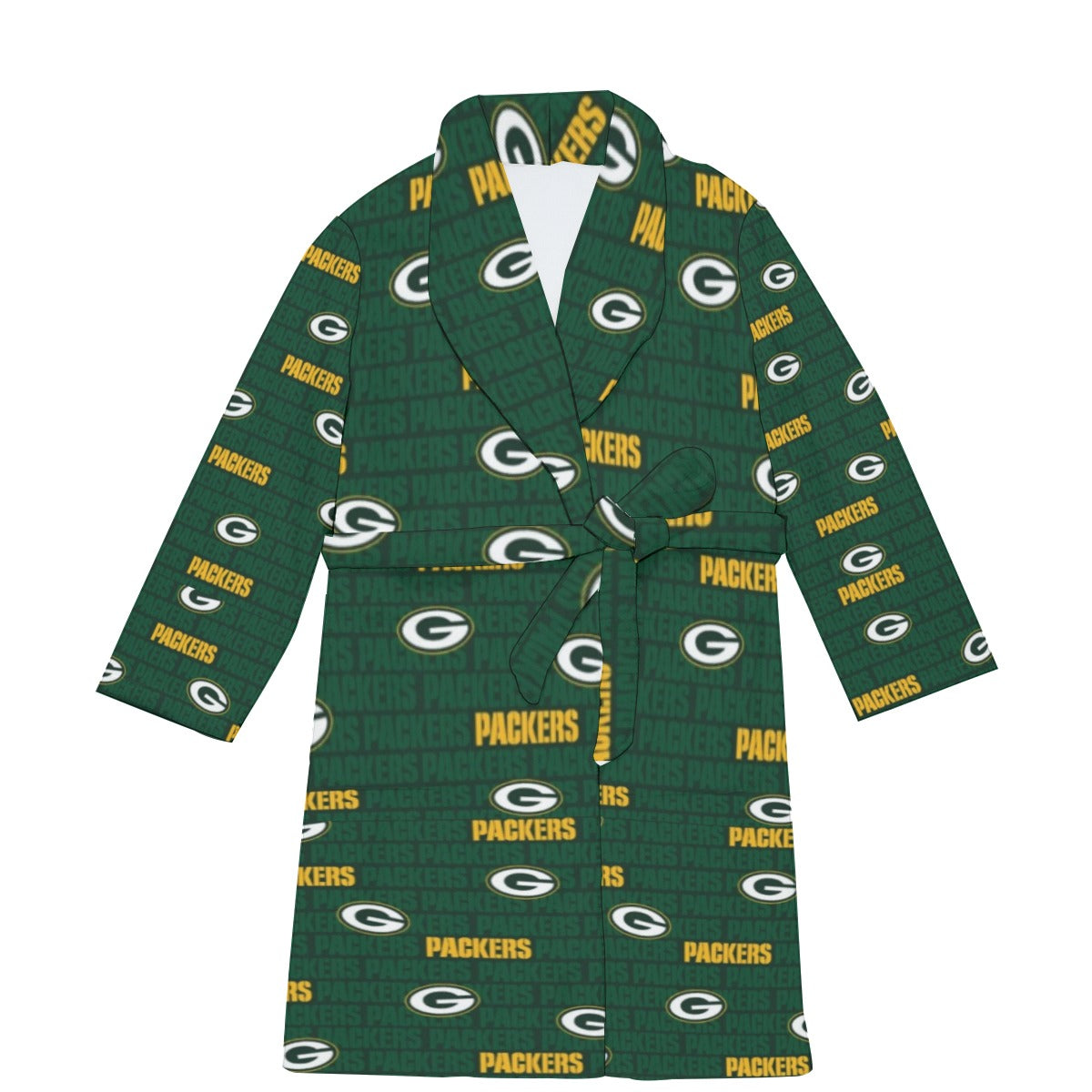 Green Bay Football Game Day All-Over Print Men's Borg Fleece Robe
