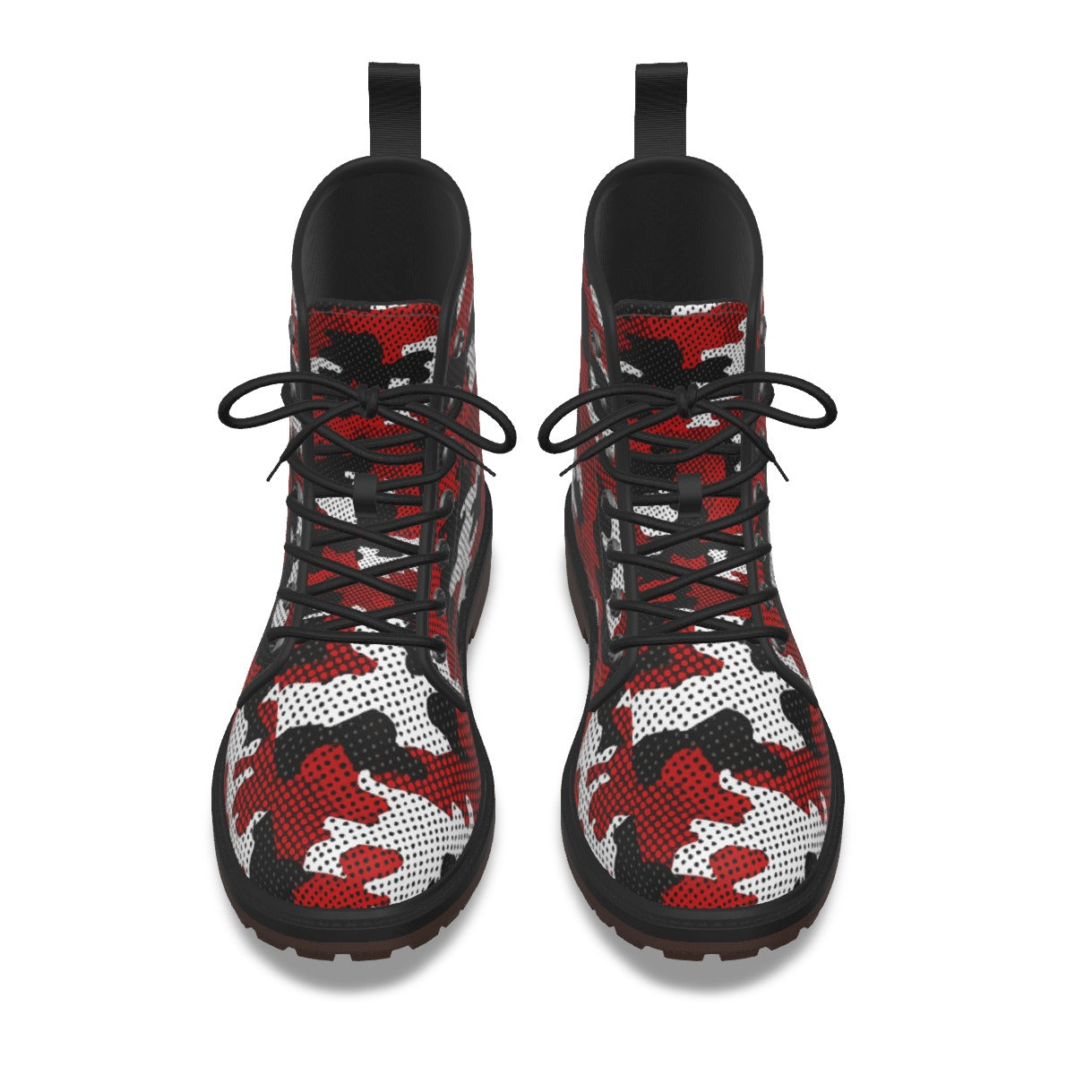 Urban Legend Louisville Red and Black Camo Martin Short Boots – Cardinals-Inspired Streetwear for Ga