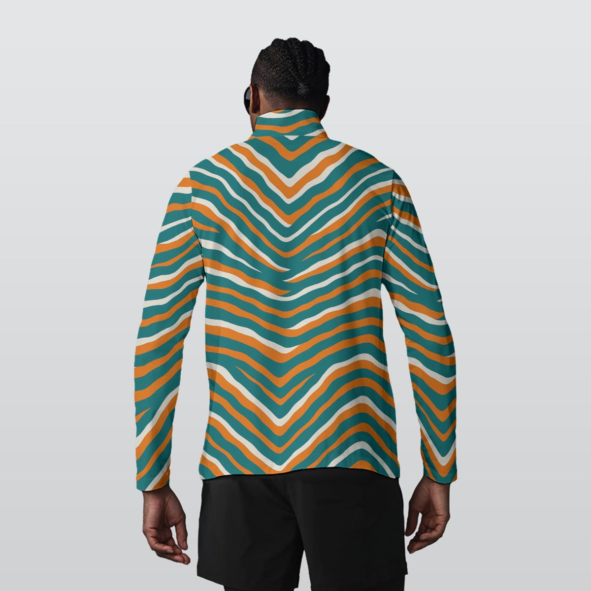 Miami Football Game Day All-Over Print Men's Sports Collar Jersey With Long Sleeve