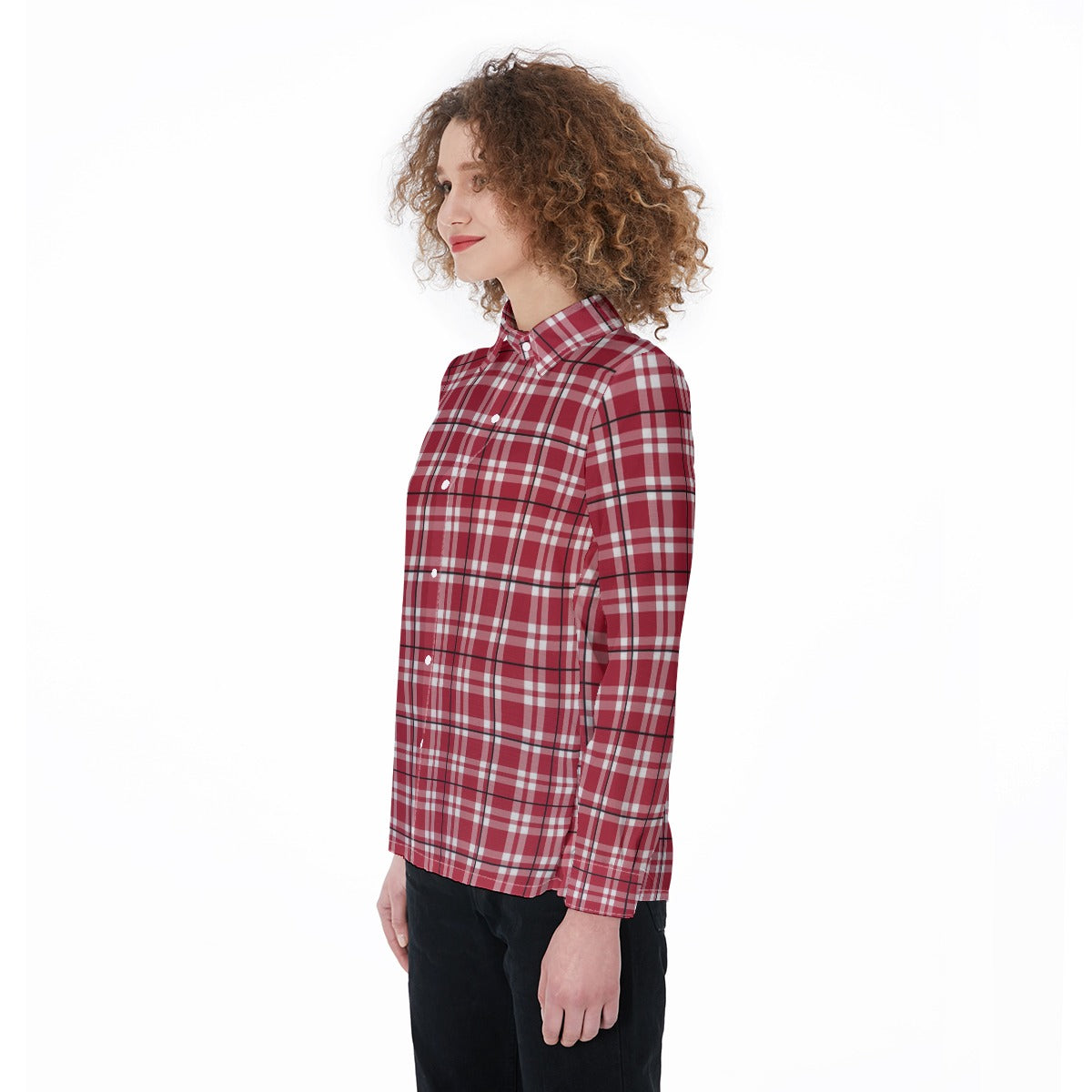 Arkansas - Razorbacks tartan Plaid  Women's Elastic-Back Shirt