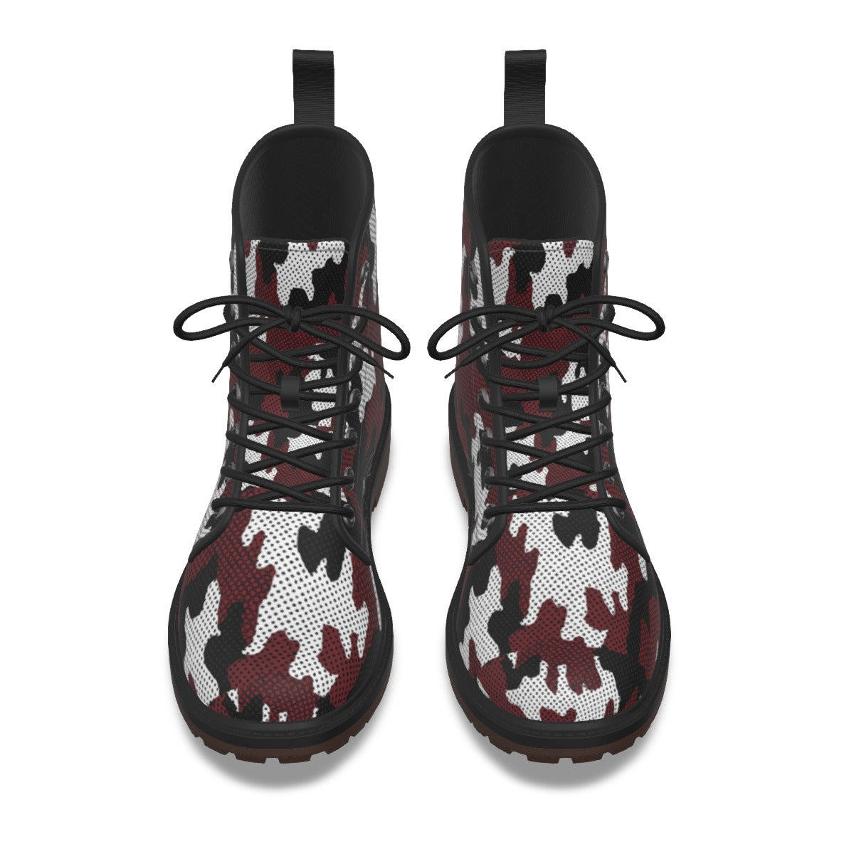 Urban Legend Texas A&M Maroon and White Camo Martin Short Boots – Aggies-Inspired Streetwear for Gam