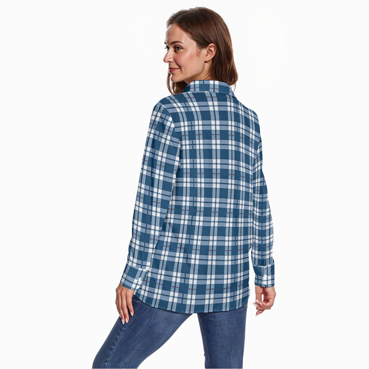 Connecticut tartan plaid  Women's Long Sleeve Shirt