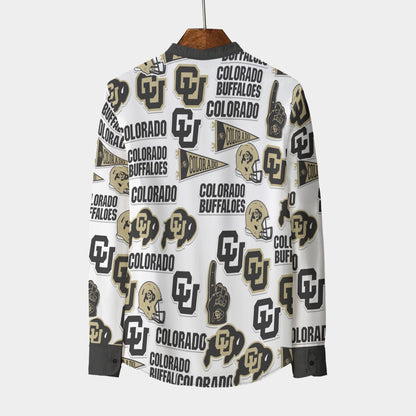 Colorado Boulder - Buffaloes Stand Collar Shirt With Long Sleeve|110GSM Imitation Flax