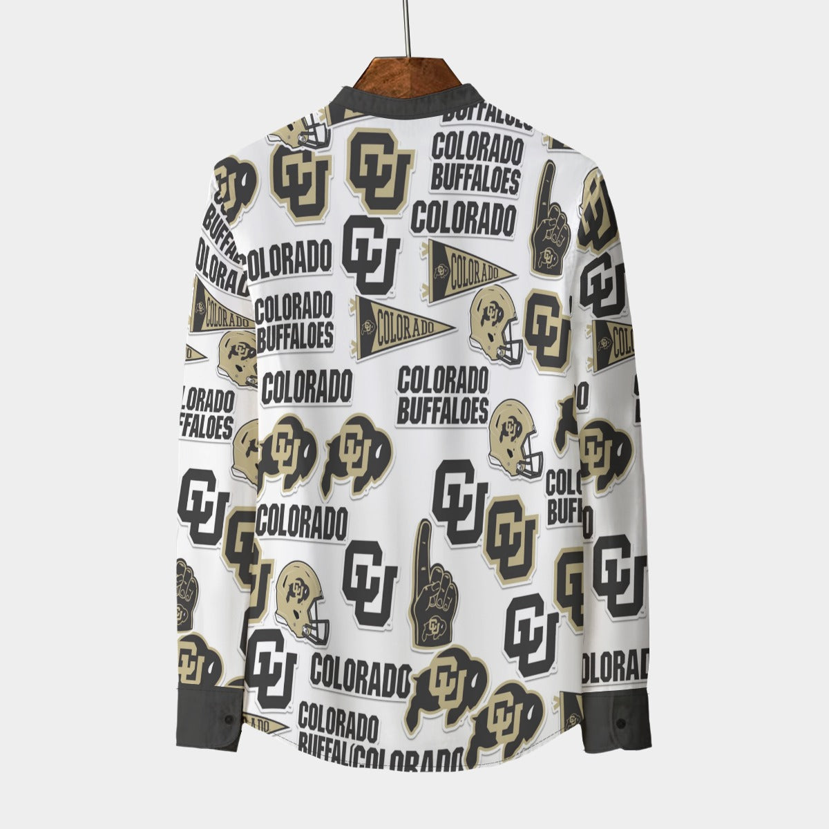 Colorado Boulder - Buffaloes Stand Collar Shirt With Long Sleeve|110GSM Imitation Flax