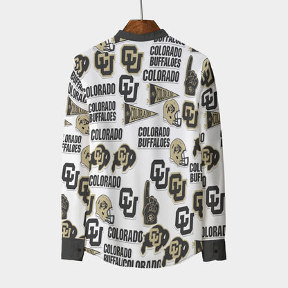 Colorado Boulder - Buffaloes Stand Collar Shirt With Long Sleeve|110GSM Imitation Flax