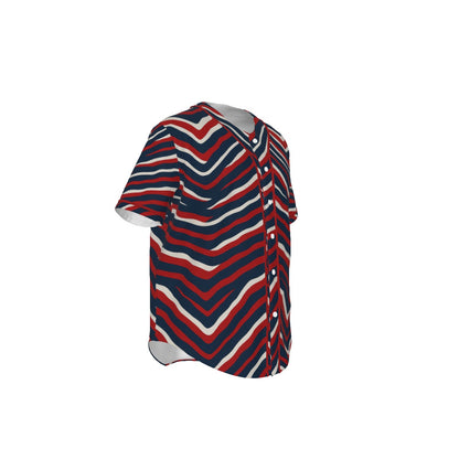 New England Football Game Day All-Over Print Men's Short Sleeve Baseball Jersey With Pinstripes