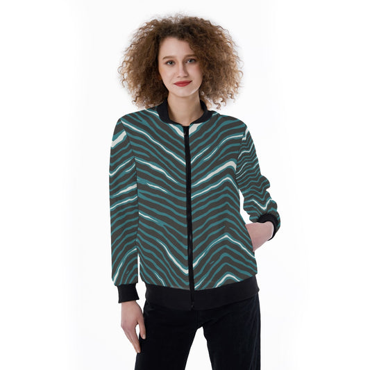 Philadelphia Football Game Day All-Over Print Women's Ribbed Stand-up Collar Jacket
