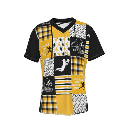 All-Over Print Men's Short Sleeve T-shirt with Neckline Tie