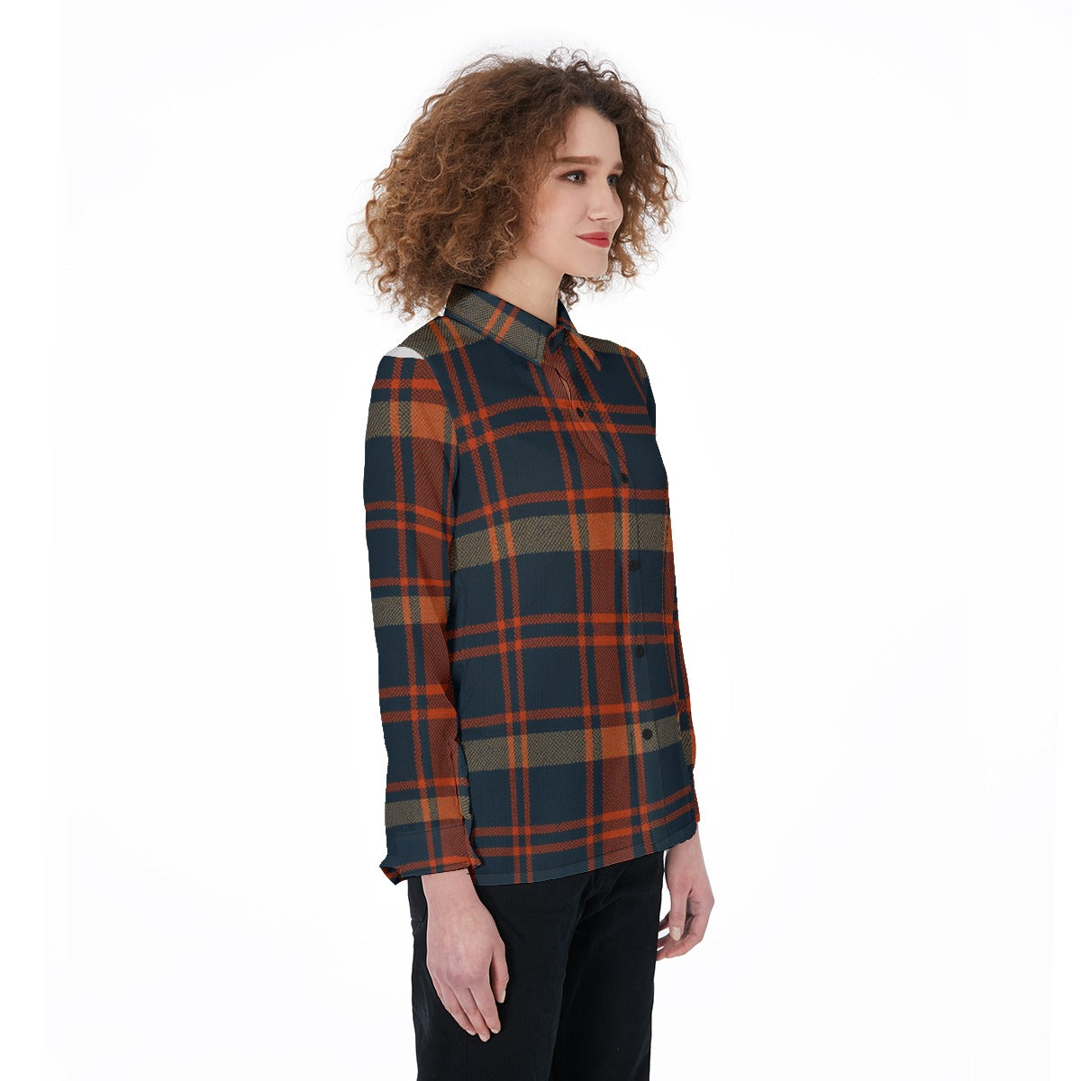 Auburn - Tigers Tartan Plaid Women's Elastic-Back Shirt