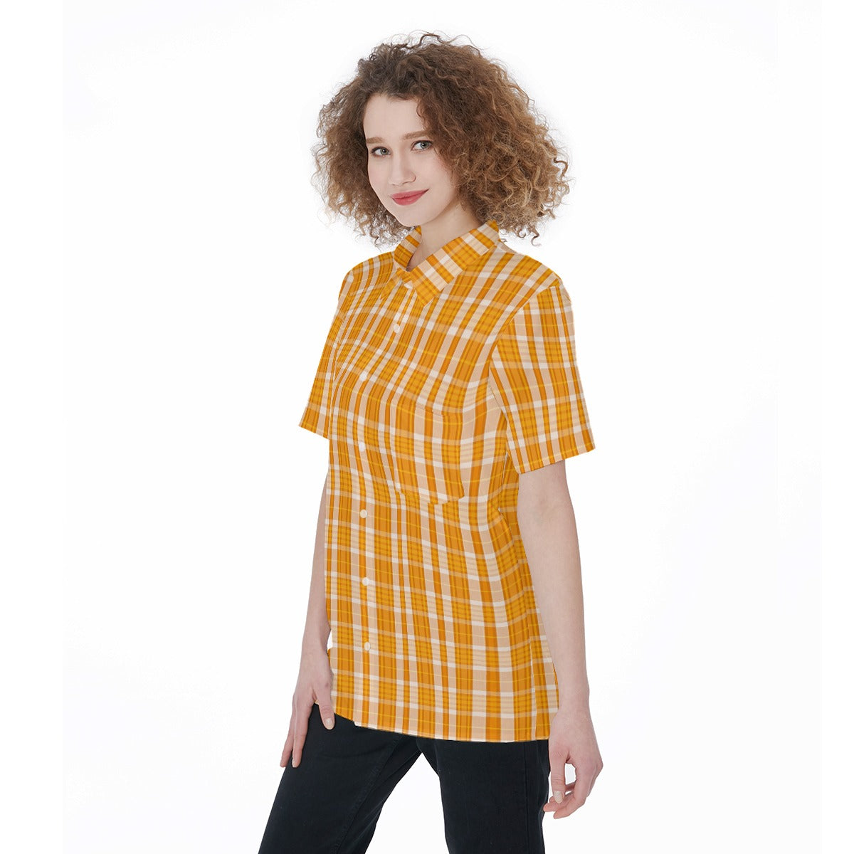 Tennessee Tartan Plaid Volunteers Women's Short Sleeve Shirt With Pocket