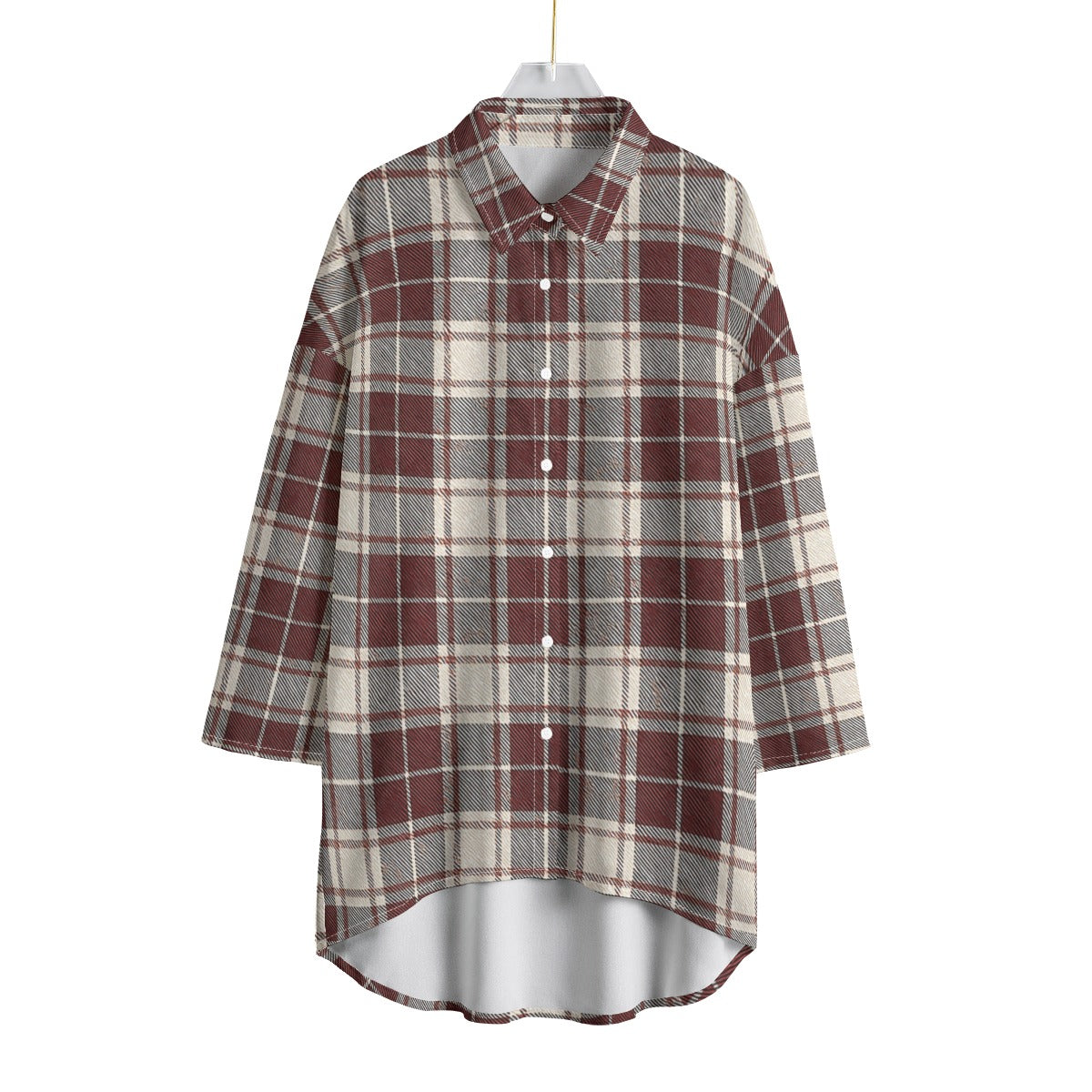 Oklahoma Tartan Plaid Sooners Women's Chiffon Shirt With Elbow Sleeve