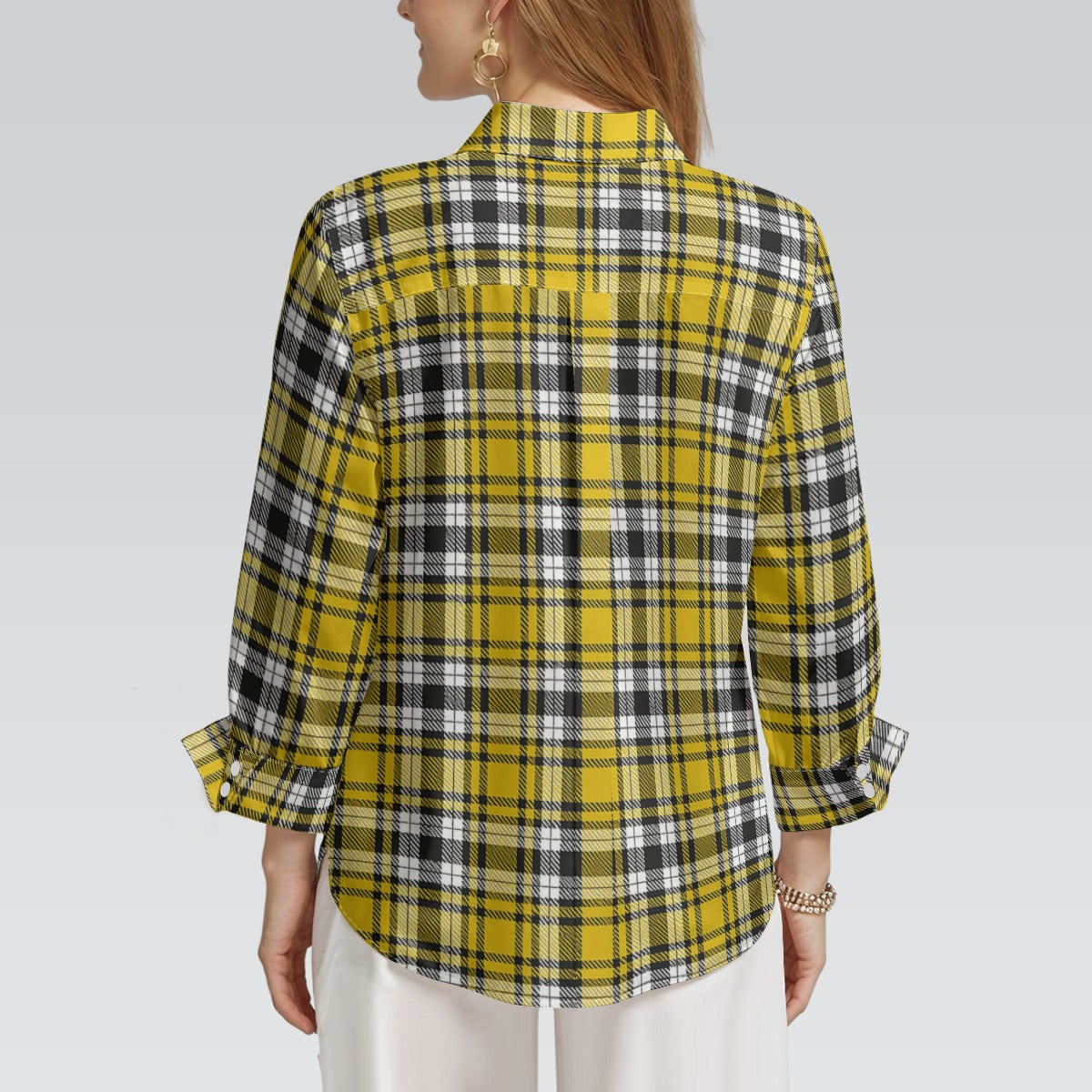 Iowa tartan plaid Hawkeyes Women's 3/4 Sleeve Shirt
