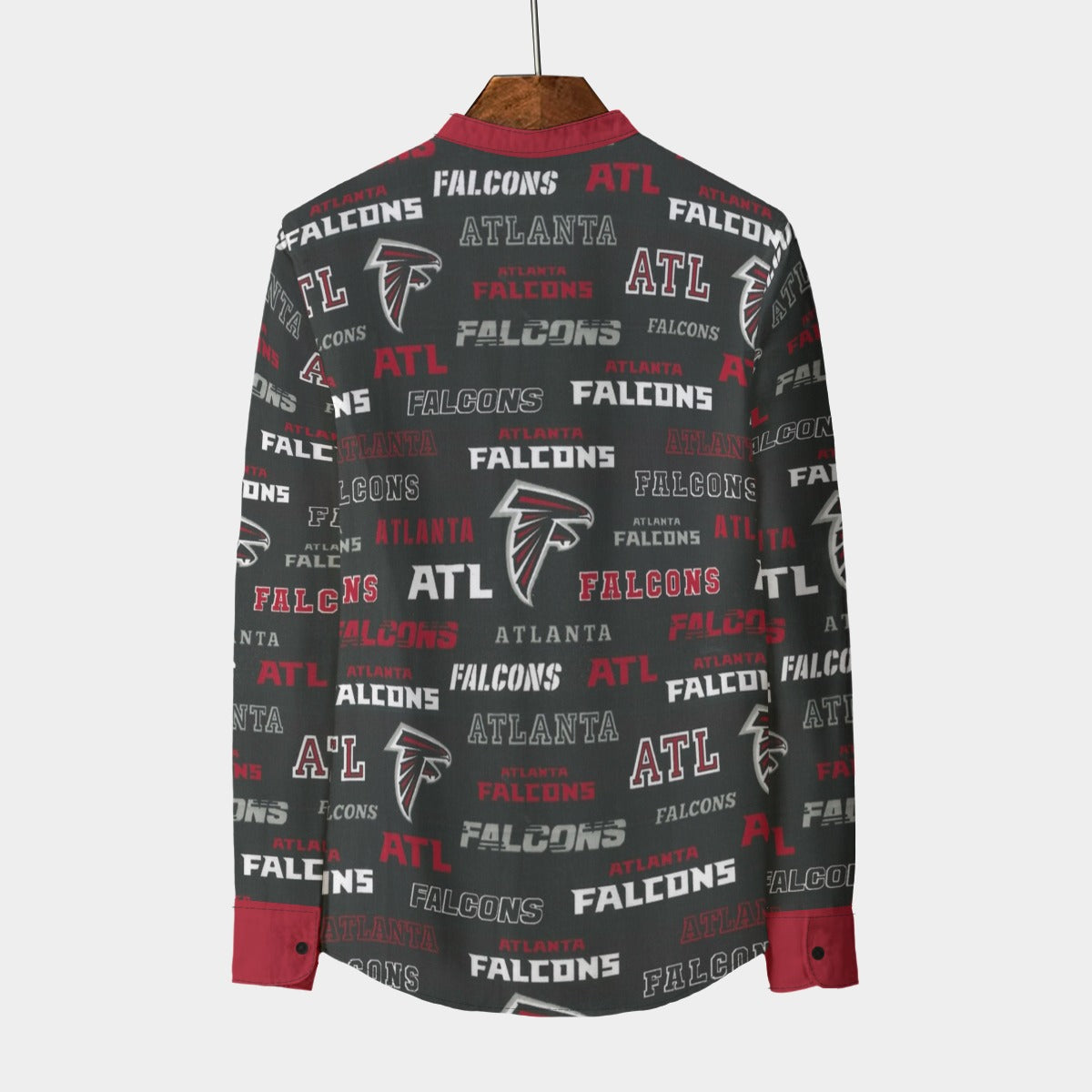 Urban Legend Atlanta Falcons Stand Collar Shirt With Long Sleeve | 110GSM Imitation Flax