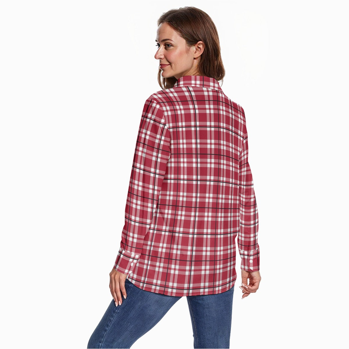 Arkansas - Razorbacks tartan Plaid  Women's Long Sleeve Shirt