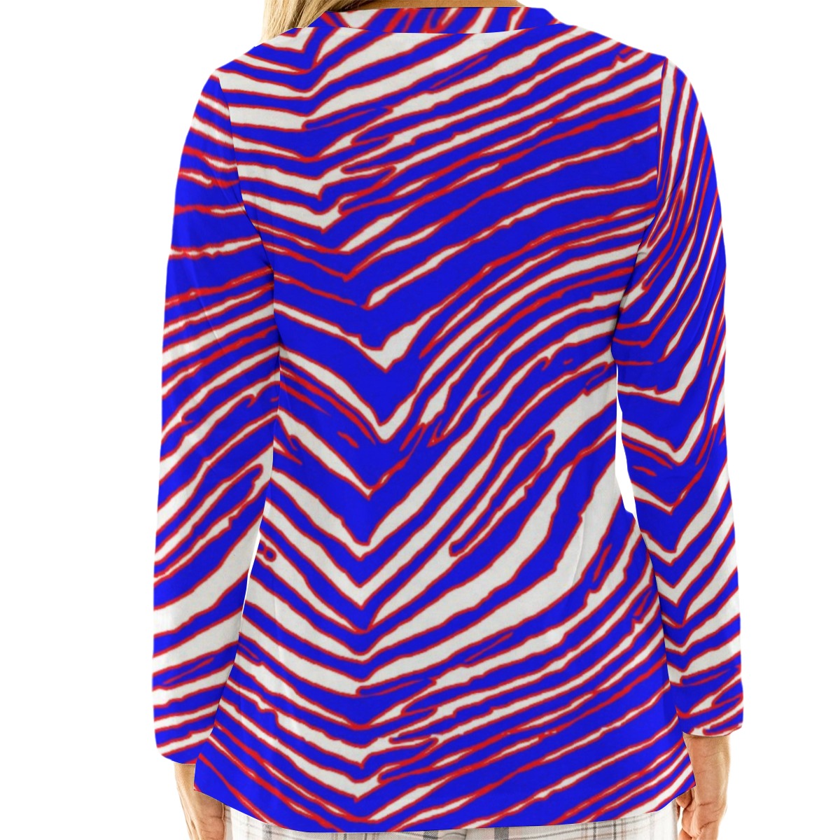 Buffalo Bills Zubaz Women's Loose V-Neck T-Shirt With Long Sleeve