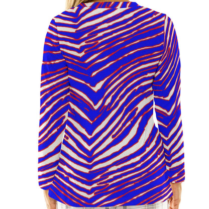 Buffalo Bills Zubaz Women's Loose V-Neck T-Shirt With Long Sleeve