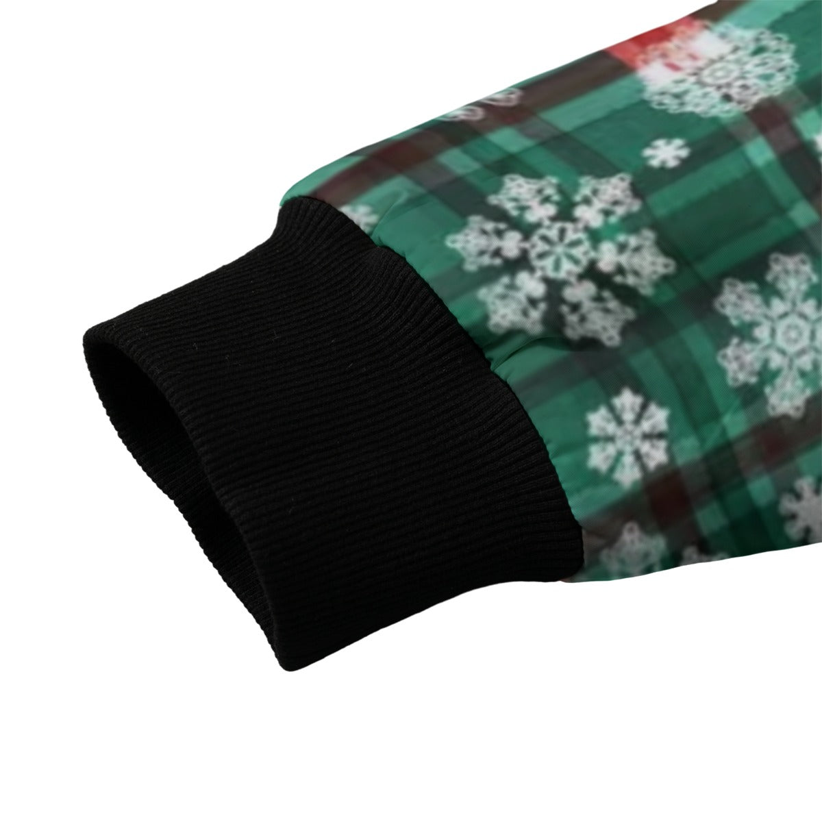 Urban Legend Christmas Snow Inspired Green Plaid Stripe Fleece Bomber Jacket