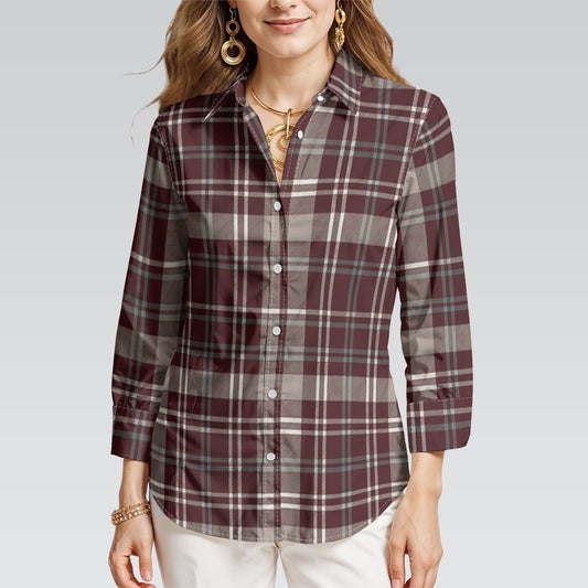 Texas Tartan Plaid A&M - Aggies  Women's 3/4 Sleeve Shirt