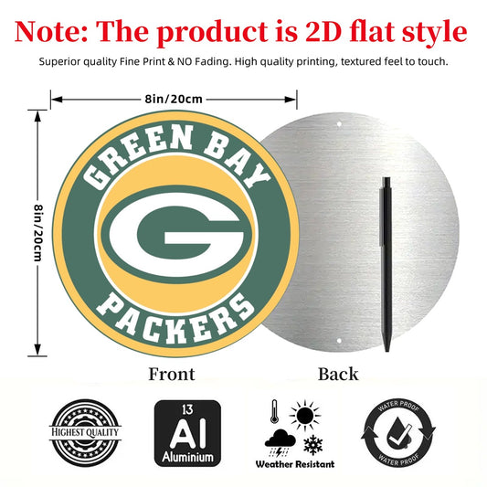 Green Bay Football Game Day Round Aluminum Painting