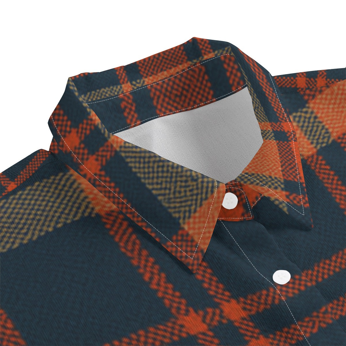 Auburn - Tigers Tartan Plaid Women's Chiffon Shirt With Elbow Sleeve