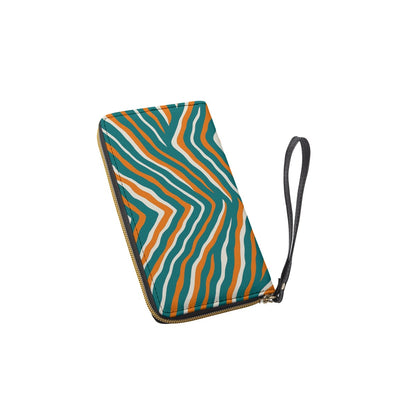 Miami Football Game Day Long Wallet With Black Hand Strap