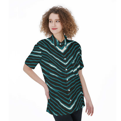 Philadelphia Football Game Day All-Over Print Women's Short Sleeve Shirt With Pocket