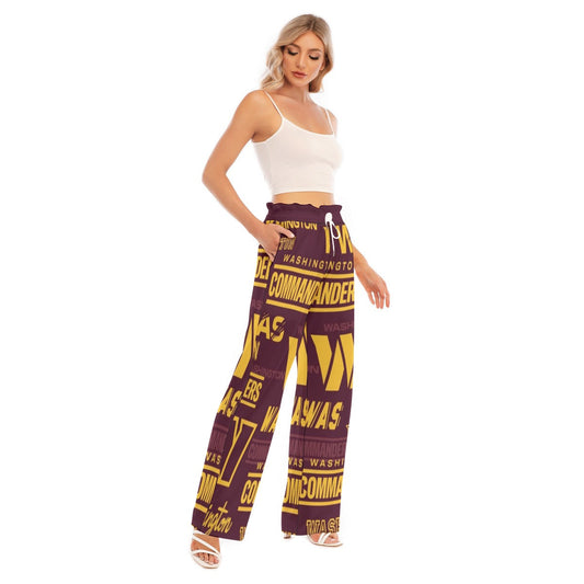 Washington Commanders Women's Waist Fungus Edge Wide-leg Pants