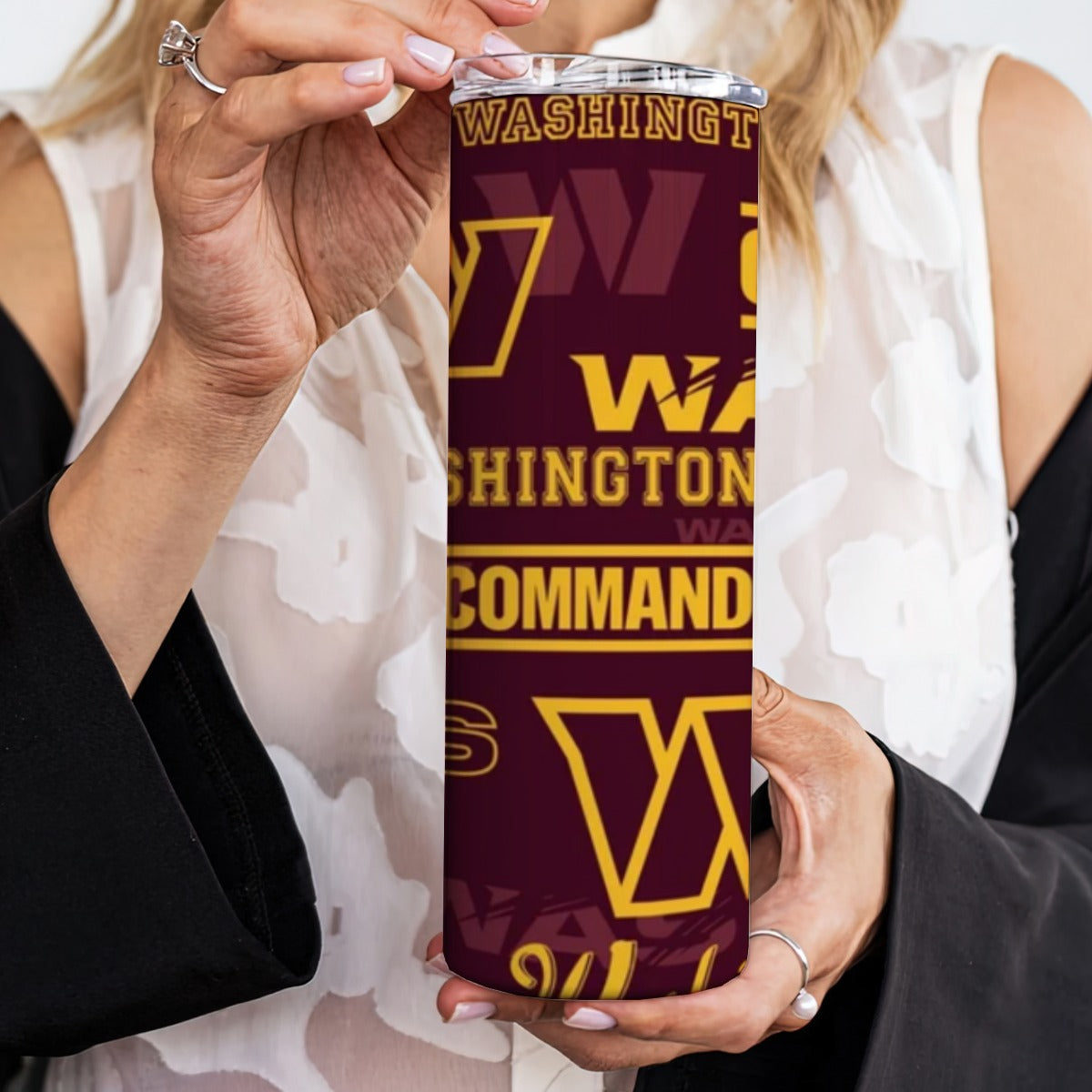 Washington Commanders Custom 20OZ Straight Cup With Sliding Lid For The USA