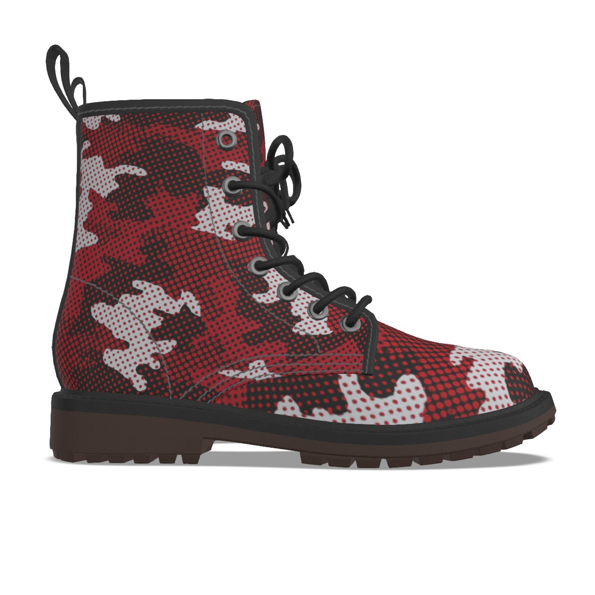 Urban Legend Alabama Crimson and White Camo Martin Short Boots – Bold College Game Day Streetwear