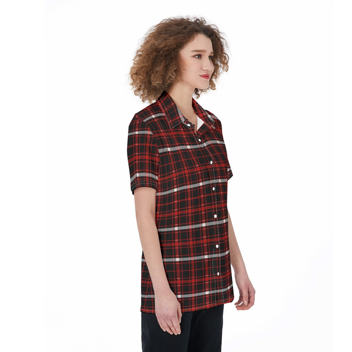 Nebraska Tartan Plaid Cornhuskers Women's Shirt