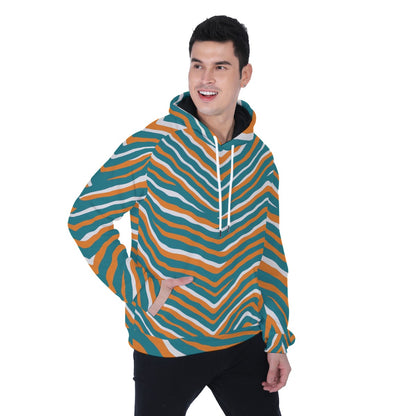 Miami Football Game Day All-Over Print Men's Heavy Fleece Raglan Hoodie