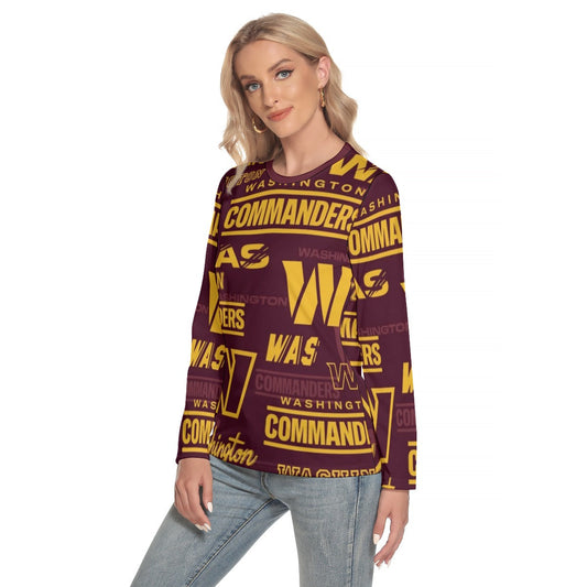 Washington Commanders Women's O-neck Long Sleeve T-shirt