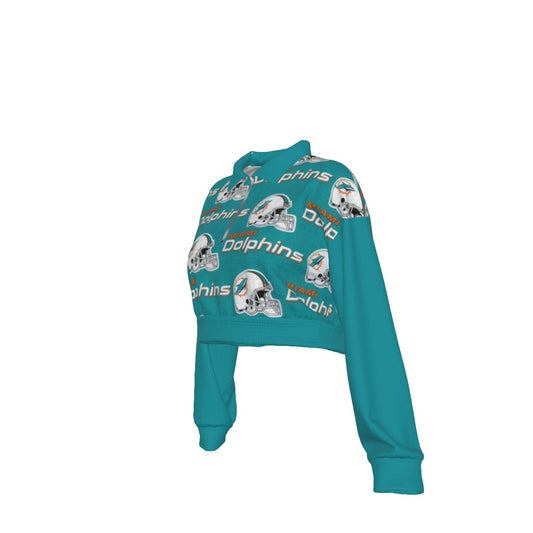 Miami Football Game Day All-Over Print Women's Hoodie with Half Zipper