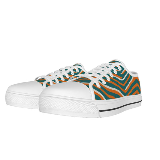 Miami Football Game Day All-over Print Women's White Sole Canvas Shoes