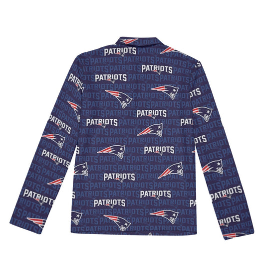 New England Football Game Day All-Over Print Men's Lapel T-shirt With Neckline Zipper Closure