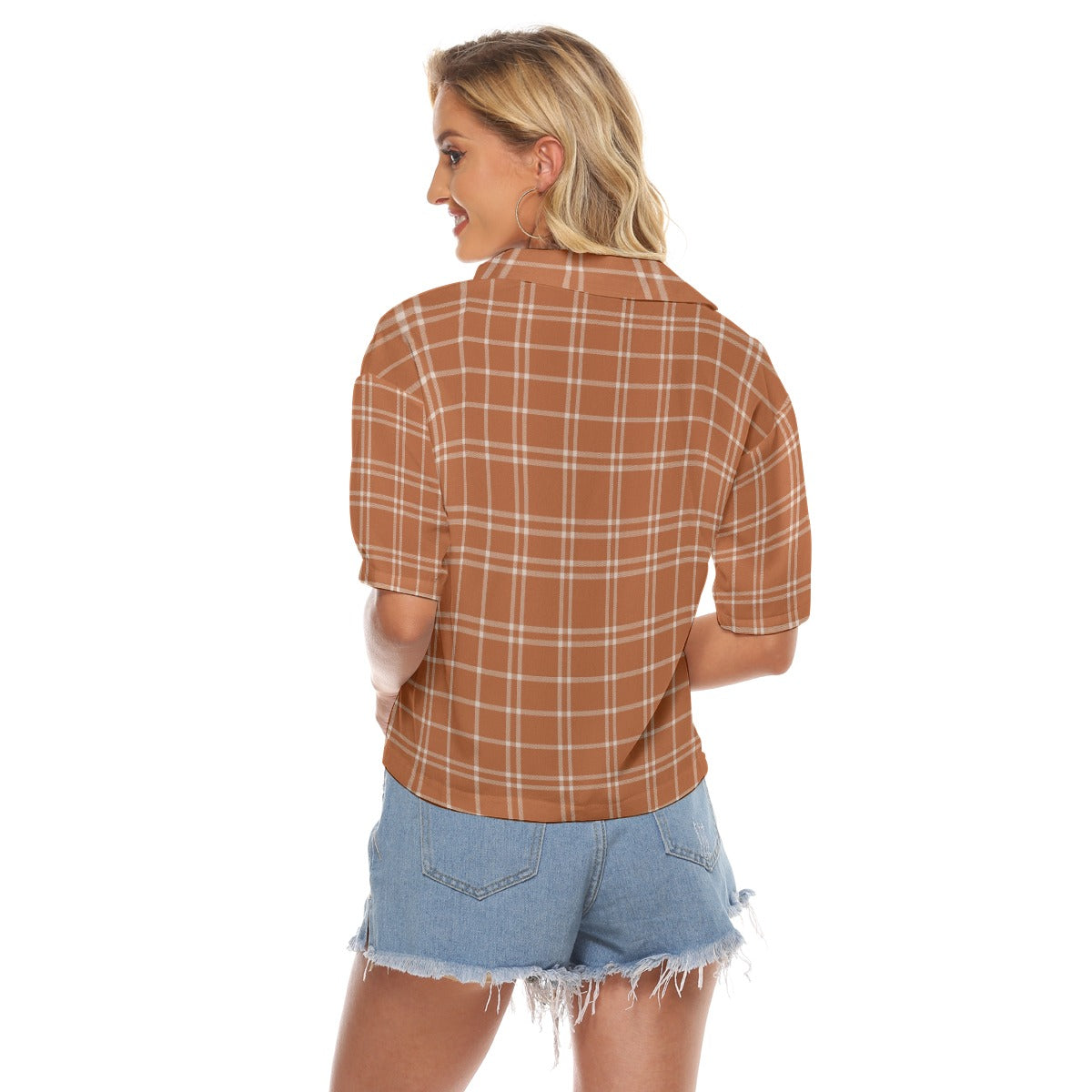 Texas at Austin Tartan plaid Longhorns Women's V-neck Shirts