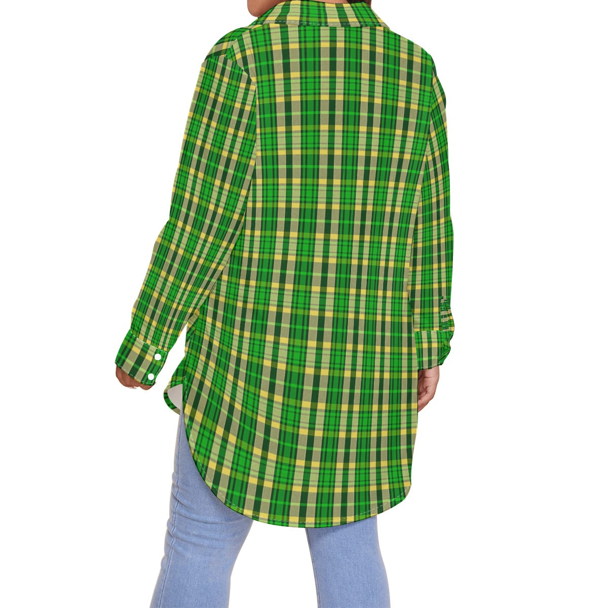 Oregon Tartan Plaid Ducks Women's Shirt With Long Sleeve(Plus Size)